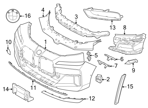 2024 BMW i7 BUMPER GUIDE, RIGHT UPPER Diagram for 51119883446