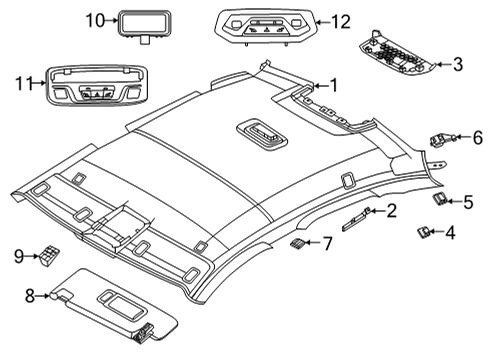 2022 BMW 228i Gran Coupe Interior Trim - Roof Diagram 2