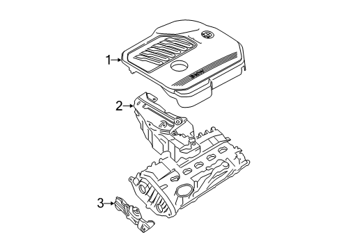 2021 BMW 740i xDrive Engine Appearance Cover Diagram