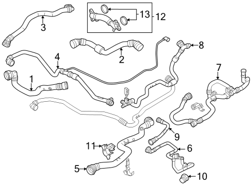 2024 BMW X6 M COOLANT HOSE, RADIATOR Diagram for 17129844543