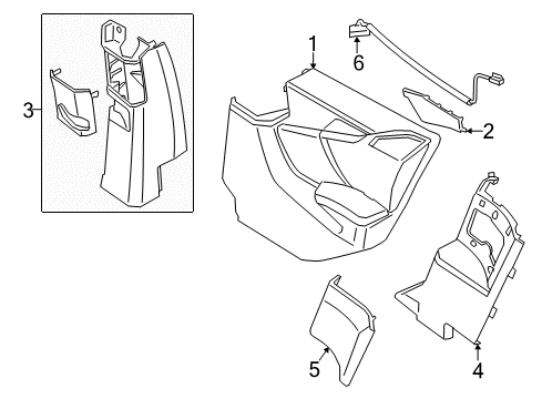 2021 BMW i3 Interior Trim - Rear Door Diagram