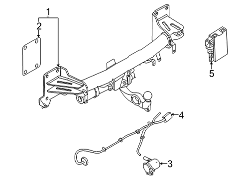 2022 BMW X6 M Trailer Hitch Components Diagram 2