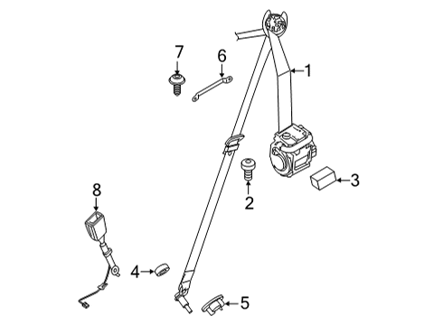 2022 BMW M8 Gran Coupe Seat Belt Diagram 1