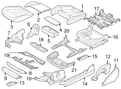 2024 BMW 760i xDrive Passenger Seat Components Diagram 4