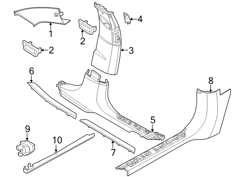 2023 BMW 760i xDrive Interior Trim - Pillars Diagram