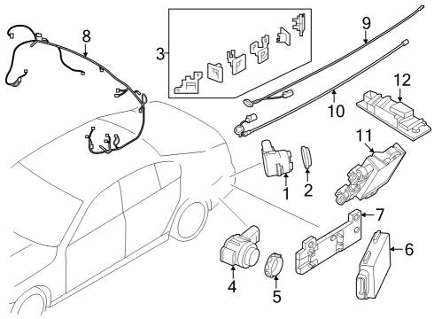 2024 BMW 760i xDrive Electrical Components - Rear Bumper Diagram