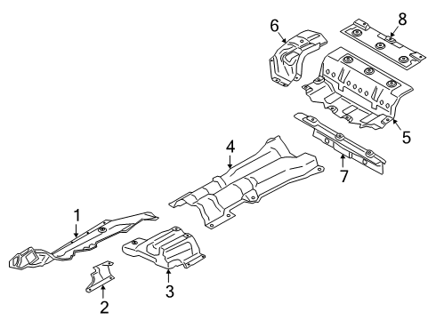 2021 BMW M850i xDrive Heat Shields Diagram