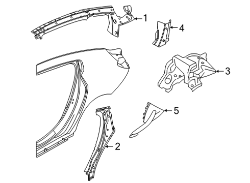 2024 BMW M8 Inner Structure - Quarter Panel Diagram