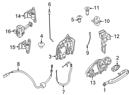 2024 BMW M8 Lock & Hardware Diagram 1