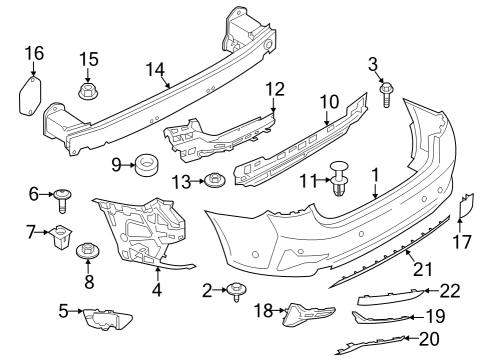 2021 BMW 330e Bumper & Components - Rear Diagram 2