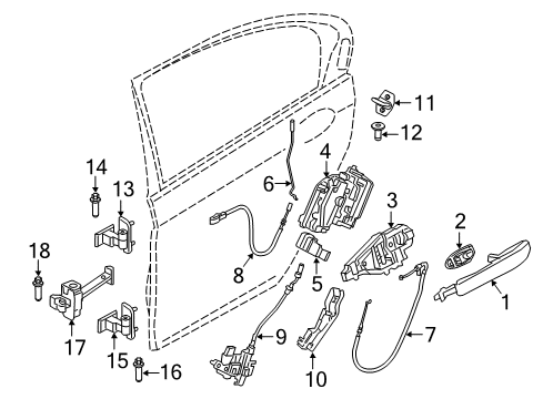 2023 BMW 540i xDrive Lock & Hardware Diagram 2