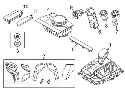 2021 BMW 228i Gran Coupe Center Console Diagram 2