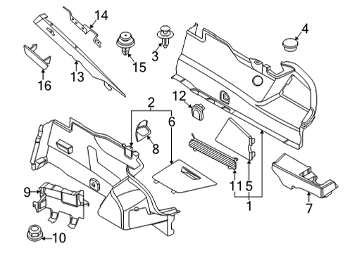 2023 BMW 840i xDrive Gran Coupe Interior Trim - Quarter Panels Diagram