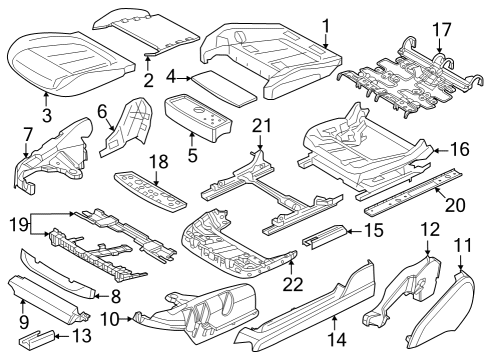 2024 BMW 760i xDrive Driver Seat Components Diagram 3