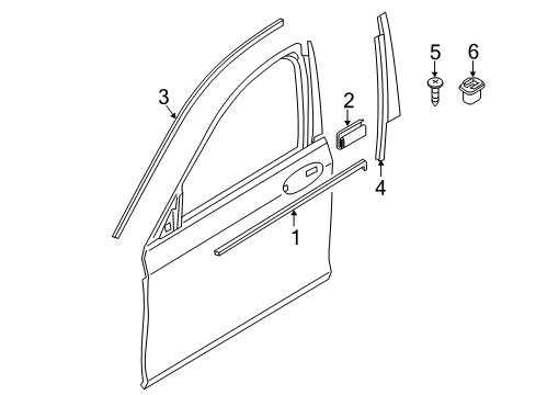 2023 BMW 540i xDrive Exterior Trim - Front Door Diagram