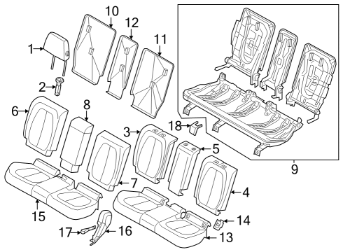 2023 BMW X1 BACKREST COVER ARTIFICIAL LE Diagram for 52205A59DC2