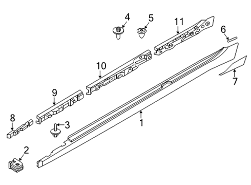 2022 BMW M8 Exterior Trim - Pillars Diagram