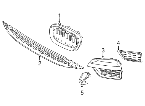 2021 BMW X4 M Grille & Components Diagram 2