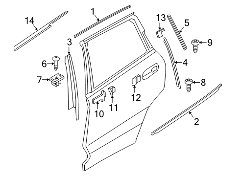 2022 BMW X5 Exterior Trim - Rear Door Diagram