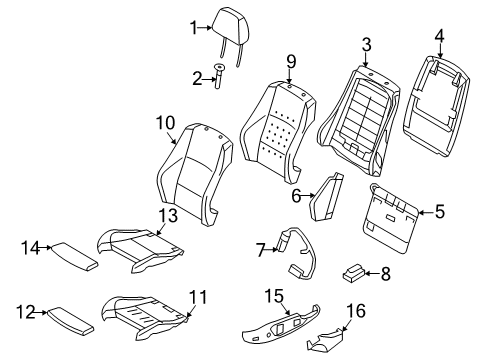 2021 BMW 230i Driver Seat Components Diagram 1