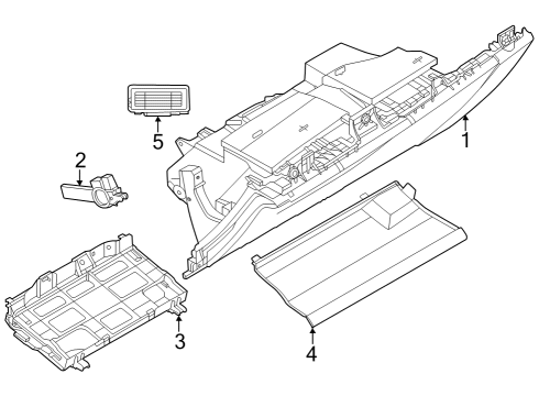 2024 BMW X1 GLOVE COMPARTMENT Diagram for 51165A353A8