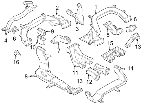 2024 BMW X5 M SEITENSCHEIBENDEFROSTKANAL Diagram for 64225A01325