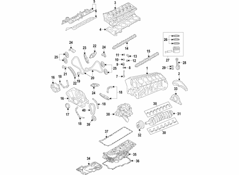 2021 BMW M760i xDrive Engine Parts, Mounts, Cylinder Head & Valves, Camshaft & Timing, Variable Valve Timing, Oil Cooler, Oil Pan, Oil Pump, Crankshaft & Bearings, Pistons, Rings & Bearings Diagram 2