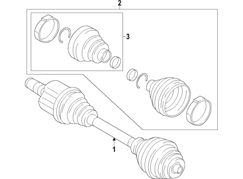 2021 BMW X1 Axle Shafts & Joints, Drive Axles Diagram