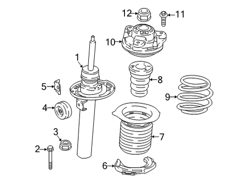 2021 BMW X3 M Struts & Components - Front Diagram 6