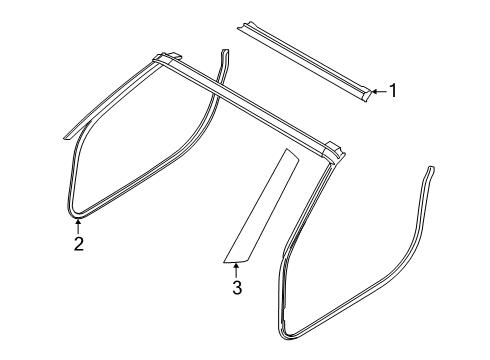 2022 BMW Z4 Windshield Header & Components, Exterior Trim Diagram