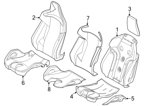 2024 BMW M8 Front Seat Components Diagram 2