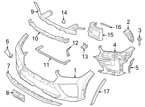 2024 BMW X6 M Bumper & Components - Front Diagram 1