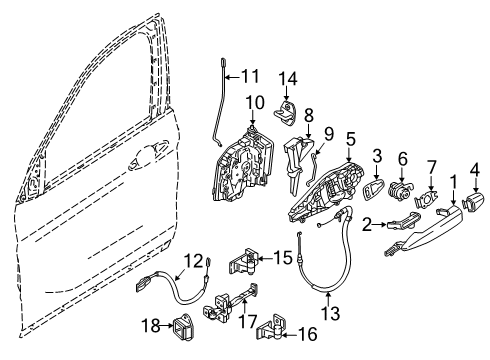 2023 BMW X2 Lock & Hardware Diagram 1