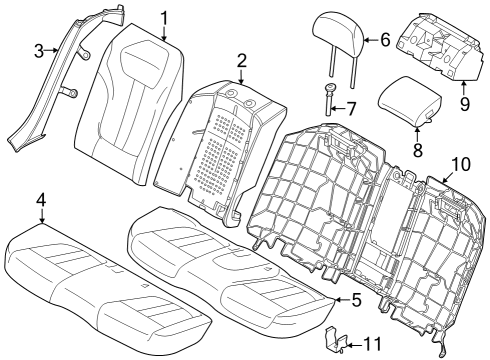 2024 BMW 760i xDrive Rear Seat Components Diagram 6