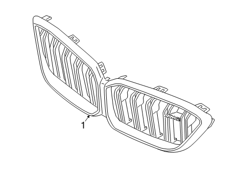 2021 BMW M2 Grille & Components Diagram