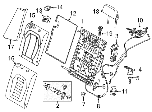 2023 BMW X3 M Rear Seat Components Diagram 4