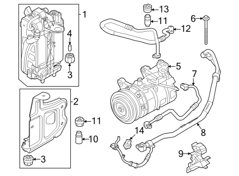 2024 BMW 230i Condenser, Compressor & Lines Diagram 1