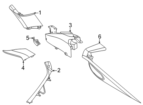 2023 BMW X6 M Interior Trim - Quarter Panels Diagram