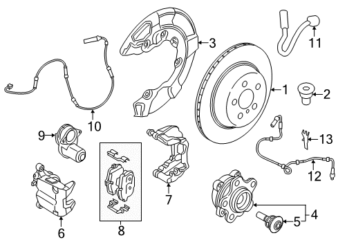 2023 BMW 540i xDrive Rear Brakes Diagram