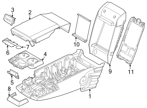 2024 BMW 760i xDrive Rear Seat Components Diagram 1