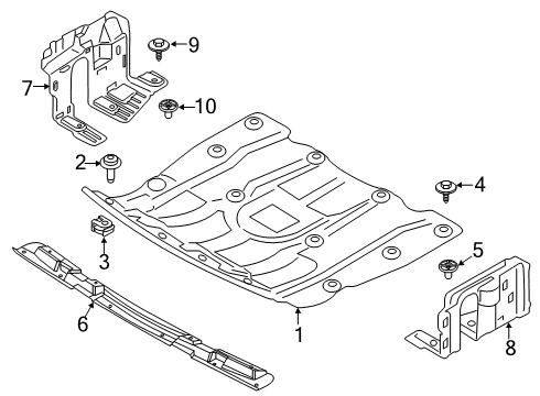 2021 BMW X7 Splash Shields Diagram