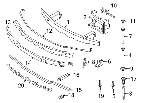 2021 BMW 330e xDrive Bumper & Components - Front Diagram 1