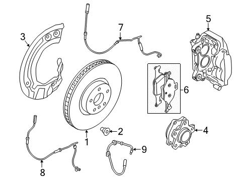 2023 BMW 540i xDrive Front Brakes Diagram 2