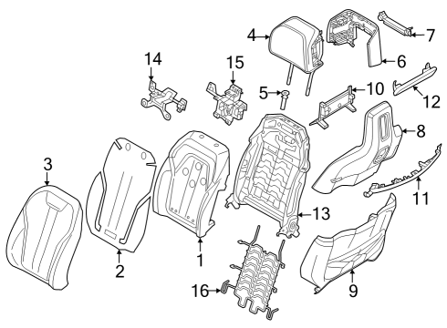 2023 BMW i7 FOAM PART COMFORT BACKREST R Diagram for 52105A684C2