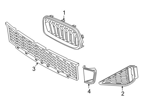 2023 BMW X2 Grille & Components Diagram 1