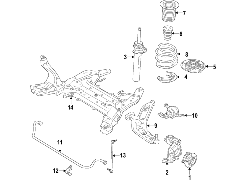 2021 BMW X2 FRONT COIL SPRING Diagram for 31336883454