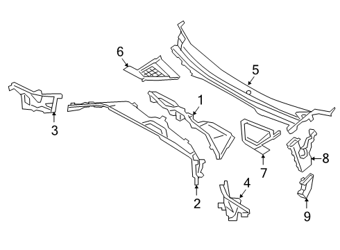 2023 BMW X7 Cowl Trim Diagram