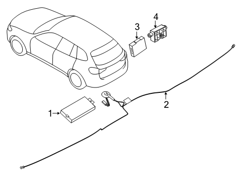 2021 BMW X4 Antenna & Radio Diagram 1