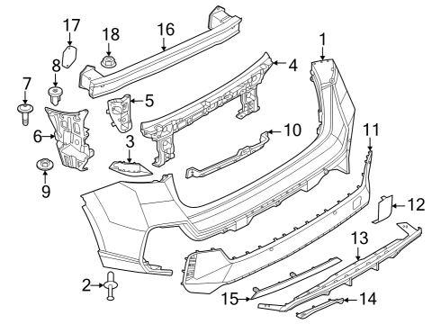 2024 BMW X1 BUMPER BRACKET RIGHT REAR Diagram for 51129881944