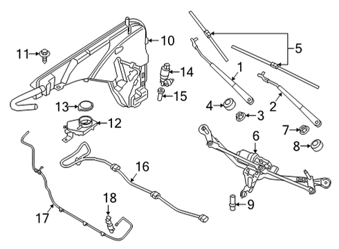 2023 BMW X6 M Wiper & Washer Components Diagram